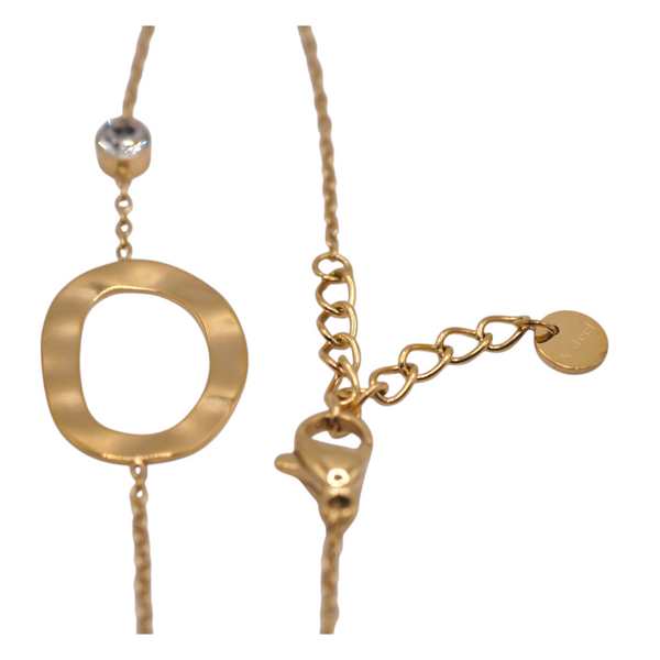 Bracelet Ovale Éclat Strass Doré