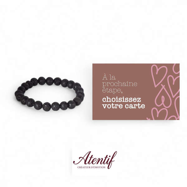 Bracelet Force Tranquille – Pierres de Lave Véritables & Lien d'Ancrage