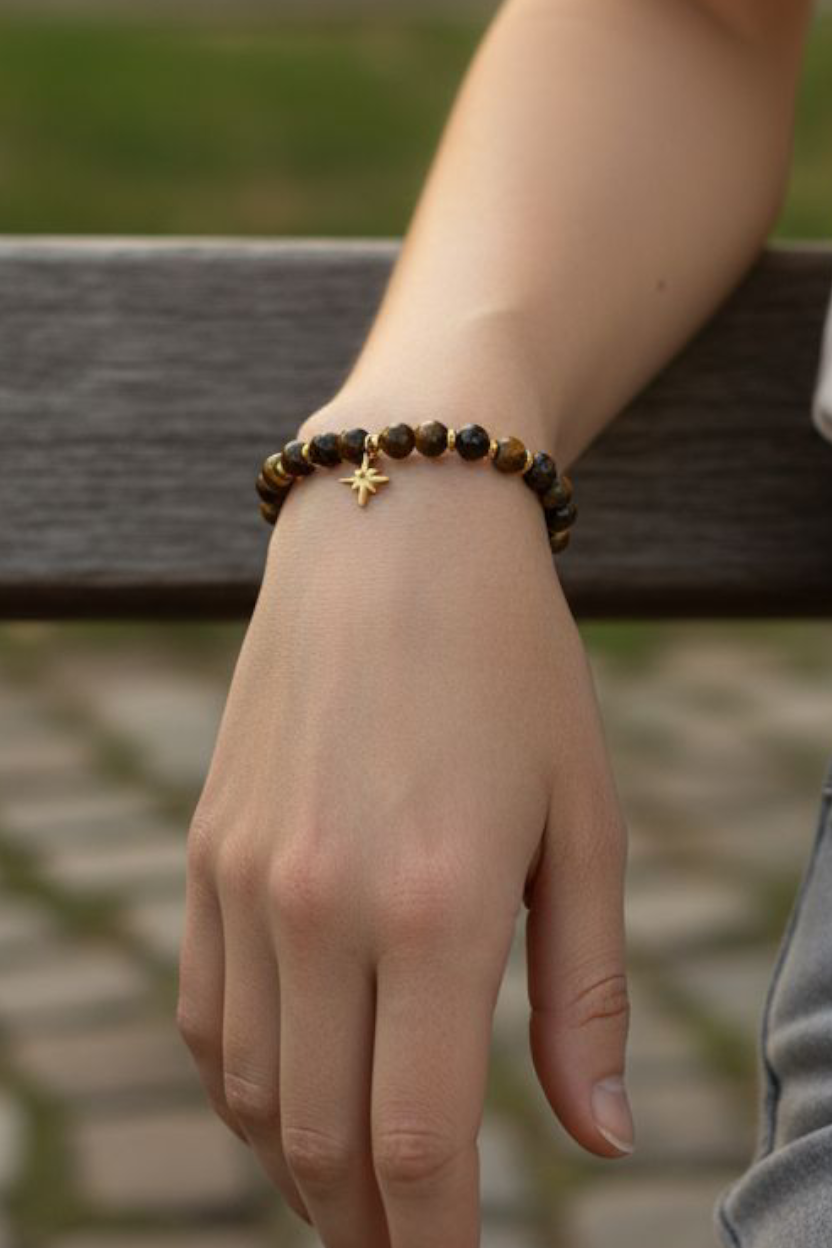 Bracelet femme Protection & Force – Véritables Pierres Œil de Tigre