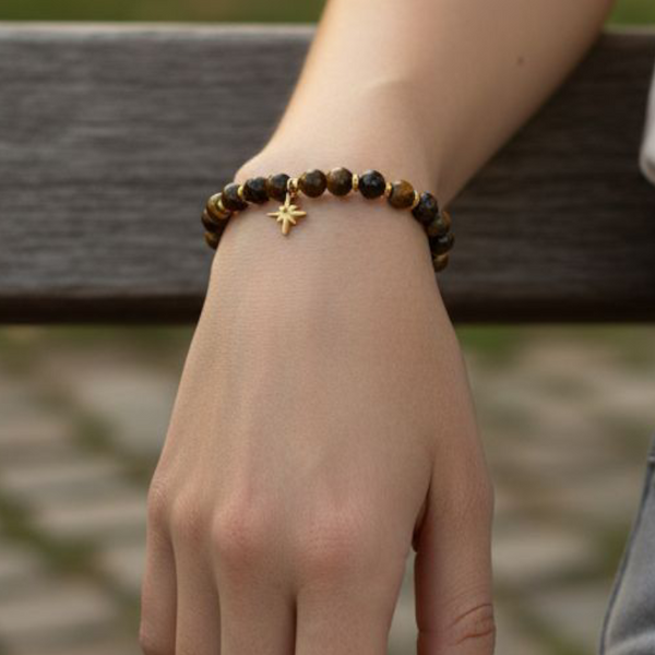 Bracelet femme Protection & Force – Véritables Pierres Œil de Tigre