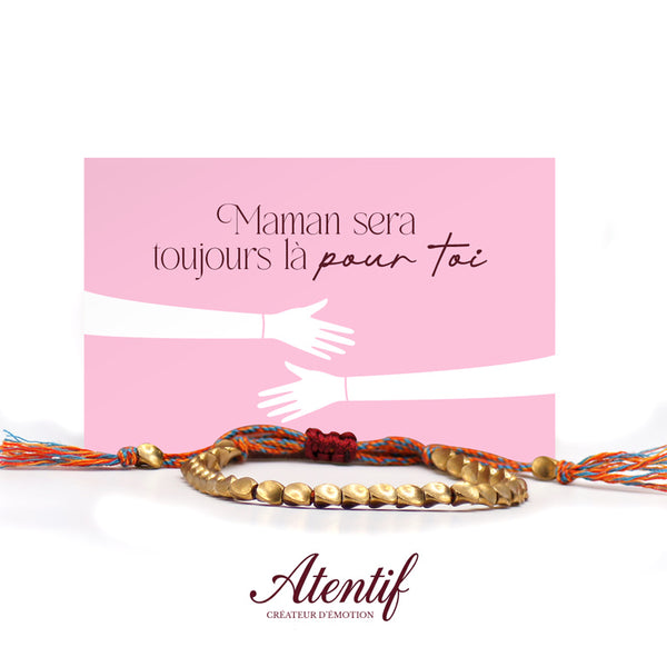 Bracelet Perles Dorées avec Cordon Tressé