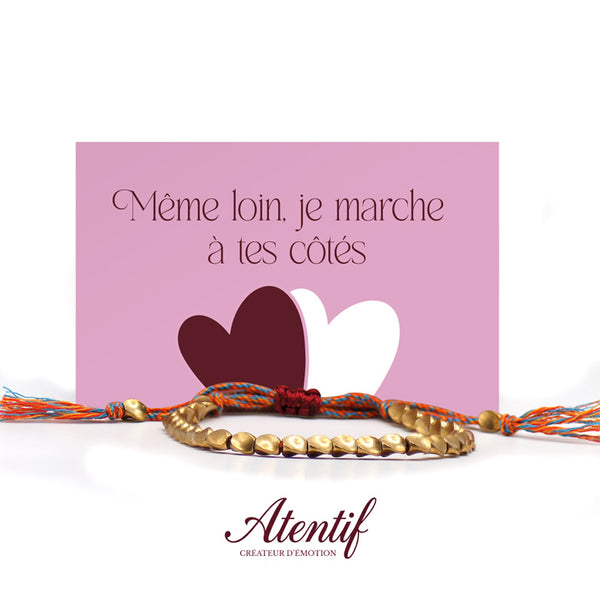 Bracelet Perles Dorées avec Cordon Tressé