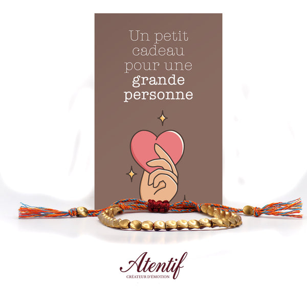 Bracelet Perles Dorées avec Cordon Tressé
