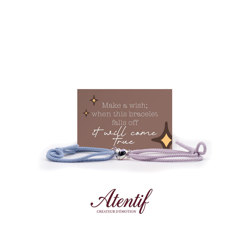 Bracelets Cœur Aimantés Duo Bleu et Rose