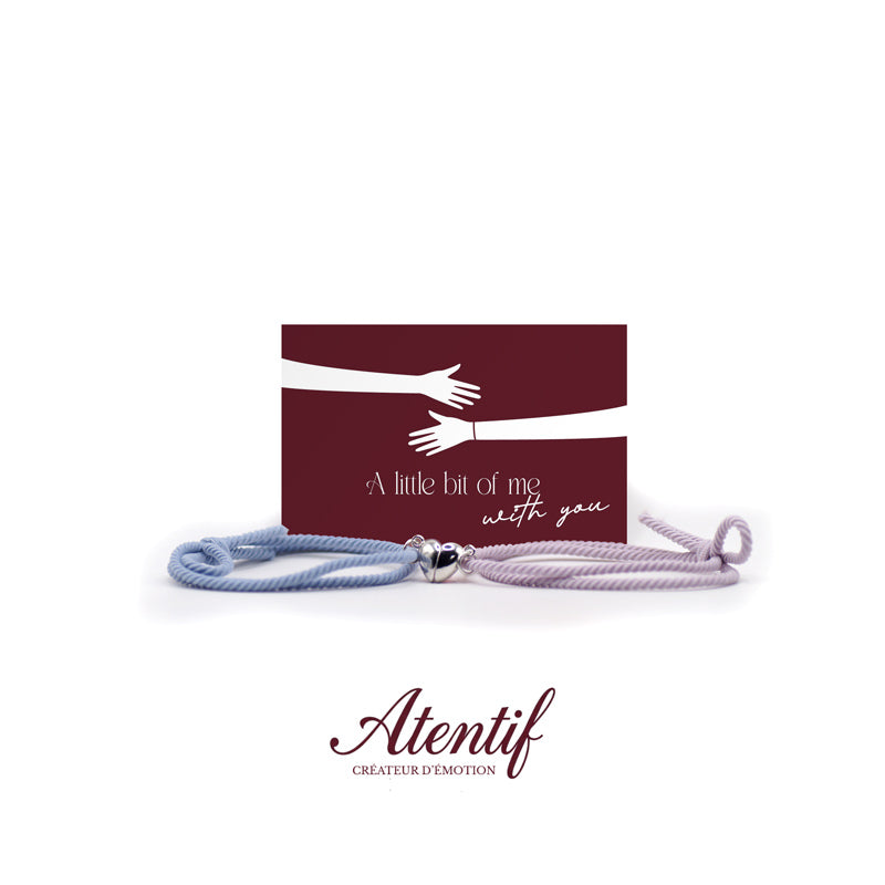 Bracelets Cœur Aimantés Duo Bleu et Rose