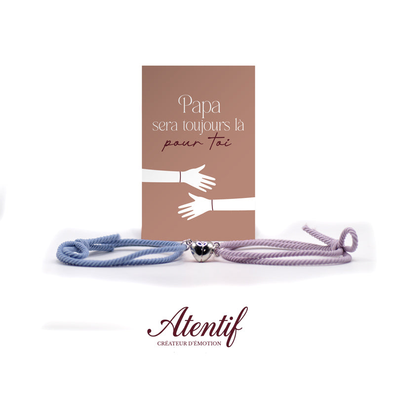 Bracelets Cœur Aimantés Duo Bleu et Rose