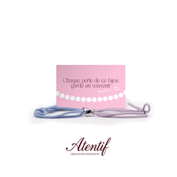 Bracelets Cœur Aimantés Duo Bleu et Rose
