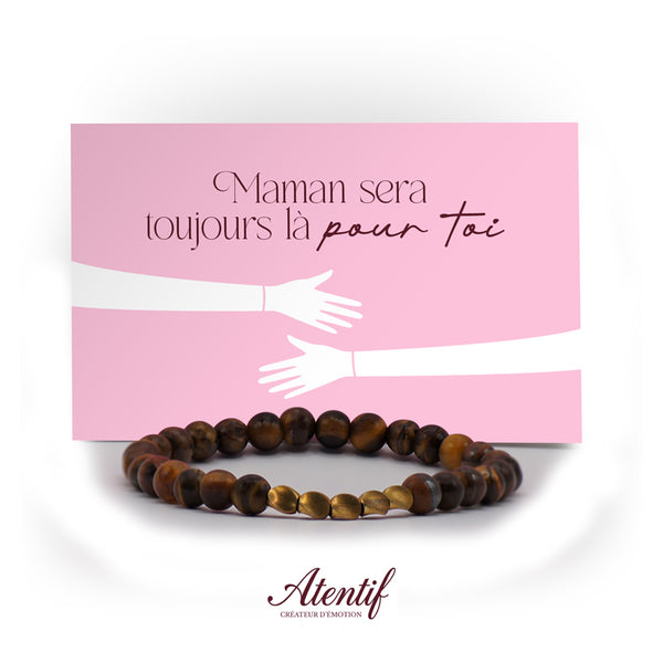 Bracelet Oeil de Tigre et Perles Dorées
