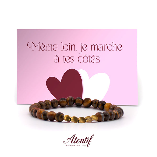 Bracelet Oeil de Tigre et Perles Dorées