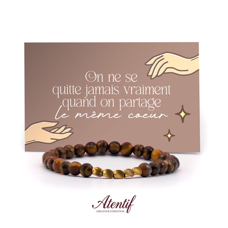Bracelet Oeil de Tigre et Perles Dorées