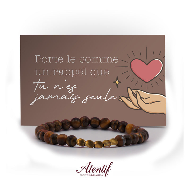 Bracelet Oeil de Tigre et Perles Dorées
