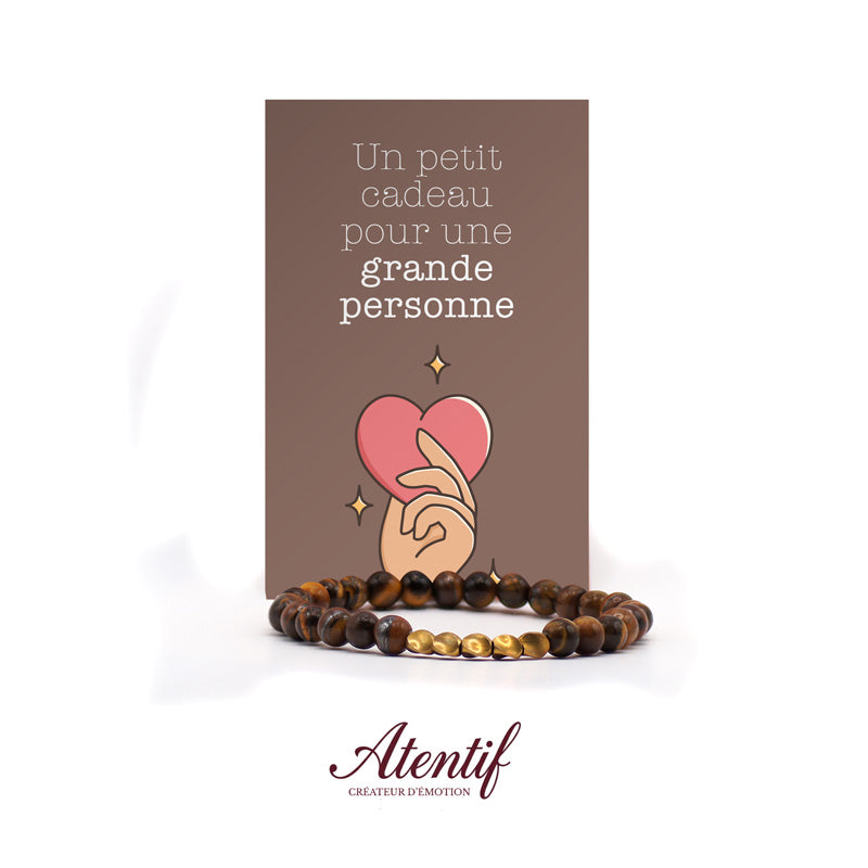 Bracelet Oeil de Tigre et Perles Dorées