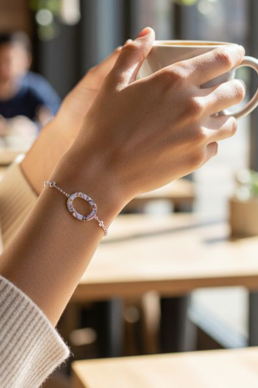 Bracelet Ovale Éclat Strass Argenté