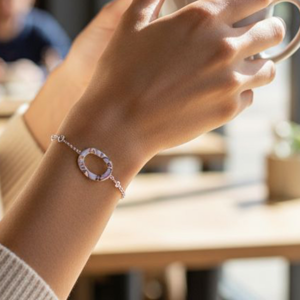 Bracelet Ovale Éclat Strass Argenté